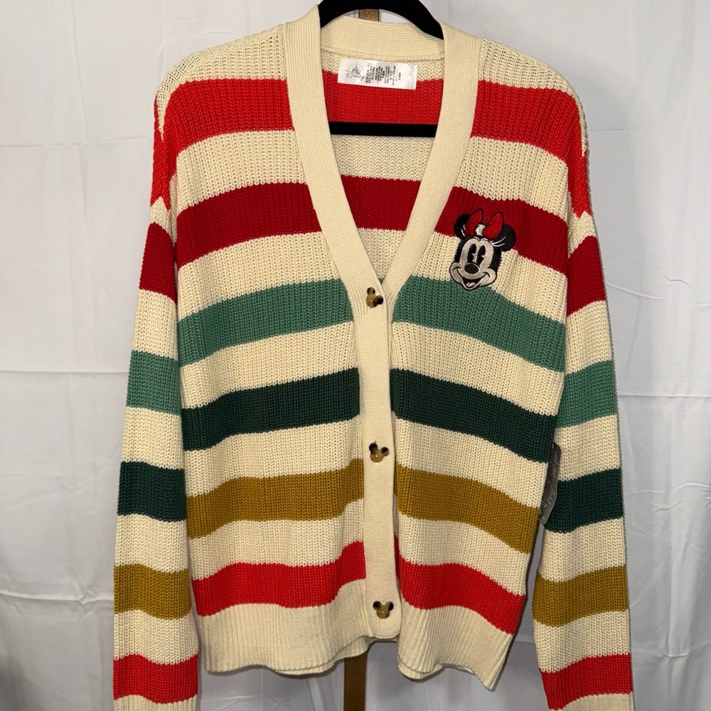 Striped Cardigan with Character Patch